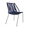 Armen Living Clip Indoor Outdoor Stackable Steel Dining Chair with Blue Rope, PK2 LCCPSIBLUE - alternate 3